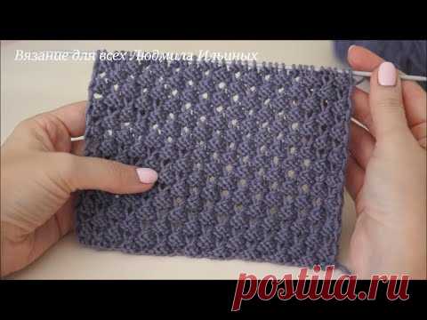 Воздушный нежный узор спицами Ежевика