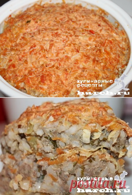 Запеканка из пекинской капусты с мясным фаршем и рисом |