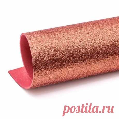 Купить Фоамиран глиттерный 2мм, красный в Москве, низкие цены