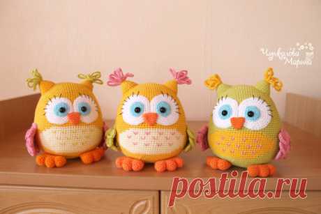 Crochet toy pattern Colorful owl PDF от MyCroWonders на Etsy