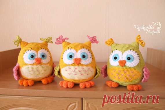 Crochet toy pattern Colorful owl PDF от MyCroWonders на Etsy