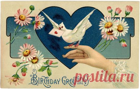 Vintage Birthday Illustration - The Graphics Fairy