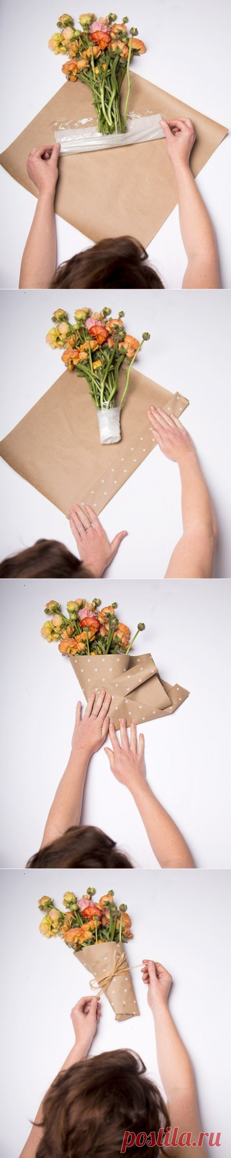 Как упаковать букет живых цветов