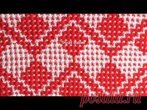 Шевроны с подвесками. Мозаичное вязание спицами.