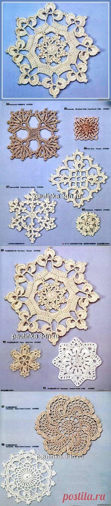 Вязаные круглые мотивы крючком и схемы вязания - Схемы вязания мотиво� | Рукоделие:вязание,шитье и др.