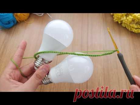 💡INCREDIBLE Everyone wants to buy!🥳Very Nice easy crochet idea with lightbulb I found in the trash