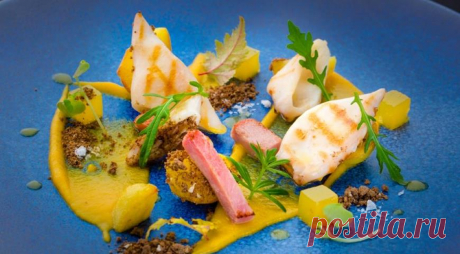 Салат с кальмарами, маракуйей и тыквой, пошаговый рецепт с фото