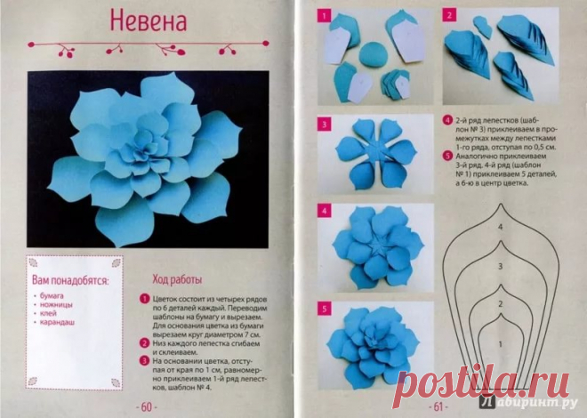 цветы из бумаги своими руками схемы шаблоны: 14 тыс изображений найдено в Яндекс.Картинках