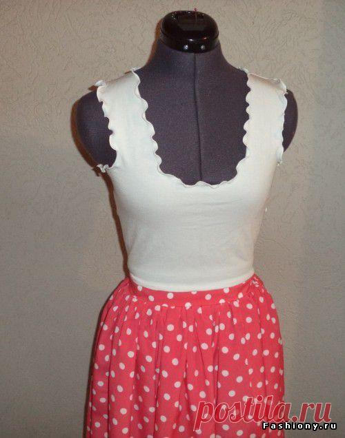 платье из хлопкового трикотажного полотна и вискозы