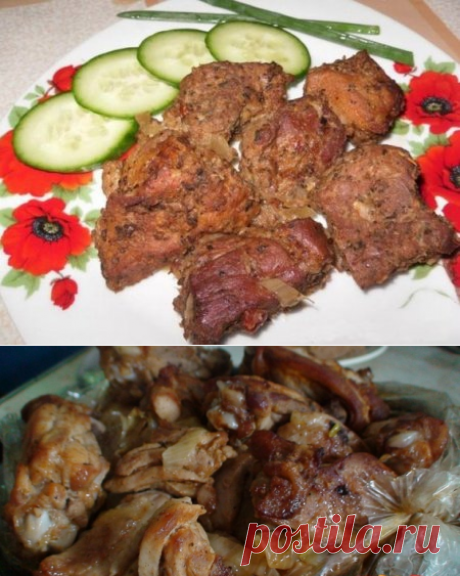 Шашлык в духовке на луковой подушке