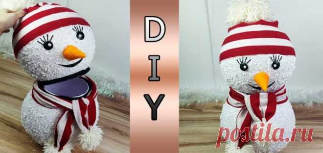 Снеговик- Киндер под ёлку на новый год из бумаги своими руками | Diy Diana | Яндекс Дзен