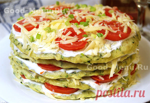 Торт из кабачков с помидорами - рецепт с пошаговыми фото
