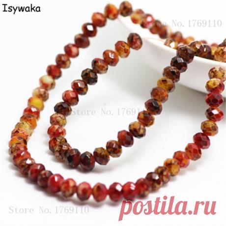 Австрийские граненые стеклянные бусины Isywaka, 4x6 мм, 50 шт., круглые бусины с отверстием для бижутерии, № 31r6 | Украшения и аксессуары | АлиЭкспресс