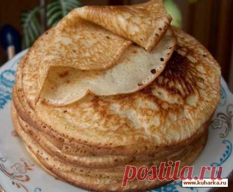 Дрожжевые блинчики (ночная расстойка, утром можно сразу печь)