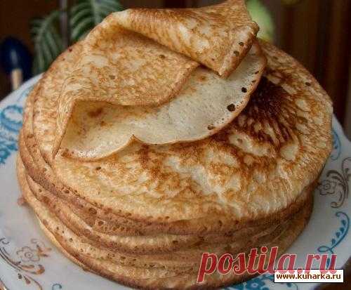 Дрожжевые блинчики (ночная расстойка, утром можно сразу печь)