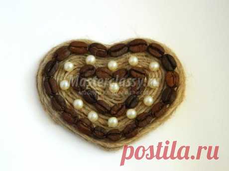 Магнит-валентинка из зерен кофе своими руками. Мастер-класс с пошаговыми фото