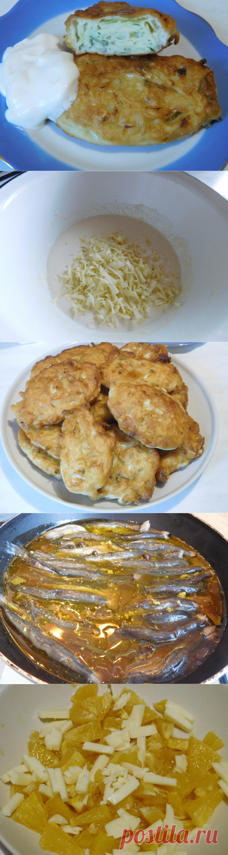 Капустные оладьи, шпроты из мойвы и салат из апельсинов -похвастушки