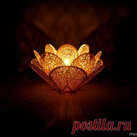 Создаем ажурный подсвечник из бумаги