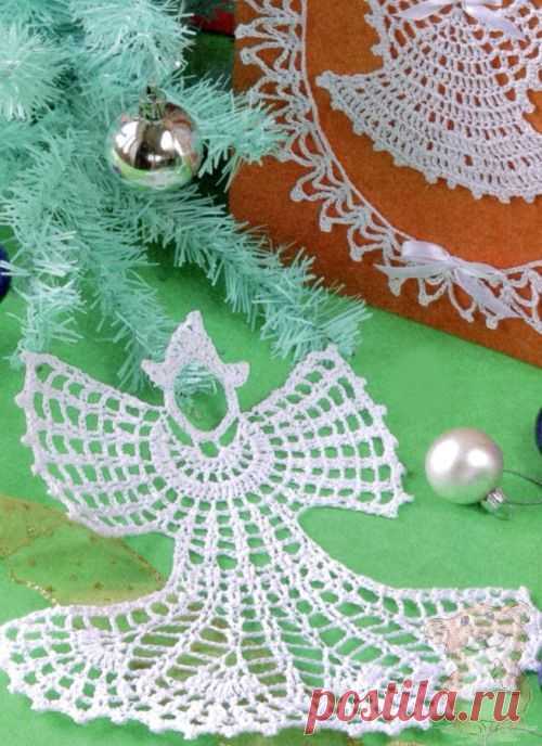 Ангел в технике филейного вязания