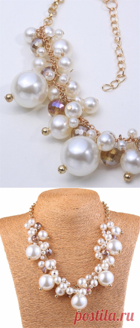 Amazon.com: Elegant Women's White Pearl Bead Cluster Bib Collar Choker Necklace: Clothing