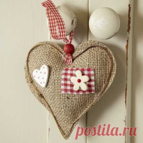 (399) Country Padded Hanging Heart | labores | Мешковина, Висящие Сердца и Страна