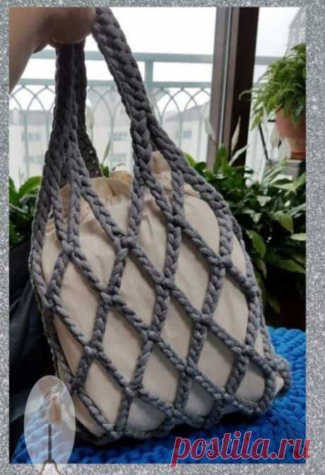 Сумка-сетка крючком