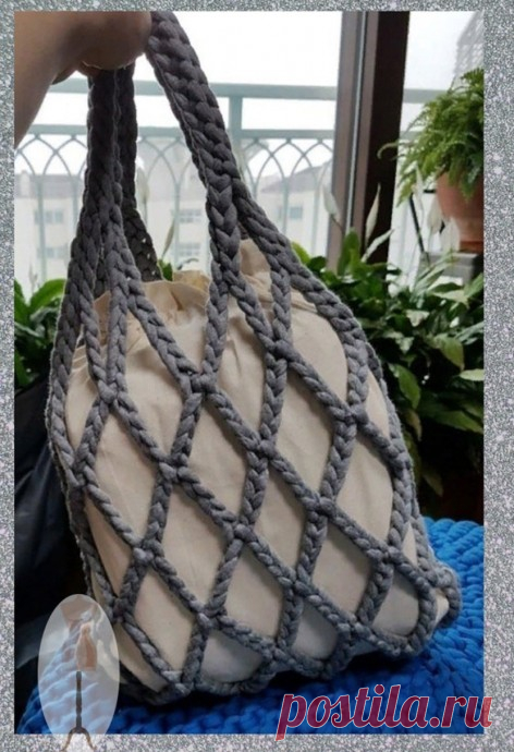 Сумка-сетка крючком