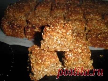 Овсяно-кунжутное печенье (нарезное) : Выпечка сладкая
