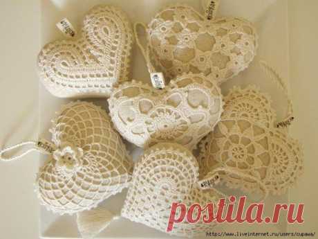 Подарки ко Дню влюбленных: Вязаные сердечки!!! / Вязание крючком / Вязание крючком для начинающих