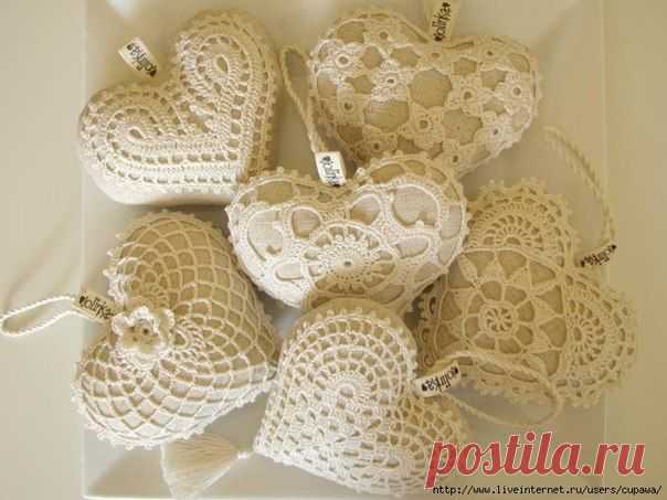 Подарки ко Дню влюбленных: Вязаные сердечки!!! / Вязание крючком / Вязание крючком для начинающих