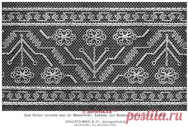 Вышивка по сетке ☆ техника по раритетной книге 1900года