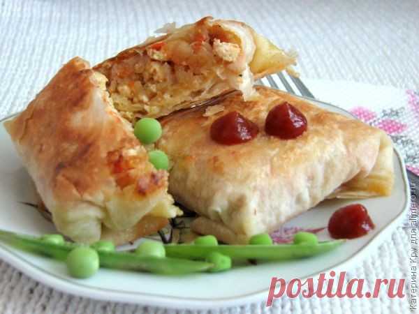 Лаваш с капустой и курицей / Рецепты с фото