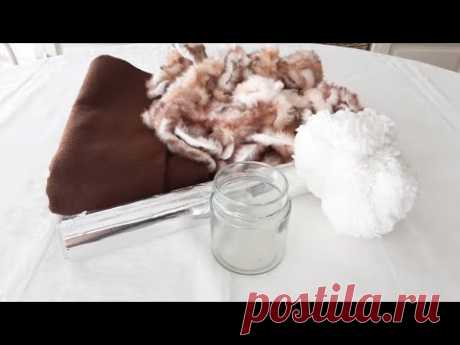 DIY из МЕХОВОГО шнура и стеклянной БАНКИ / КОТ своими руками