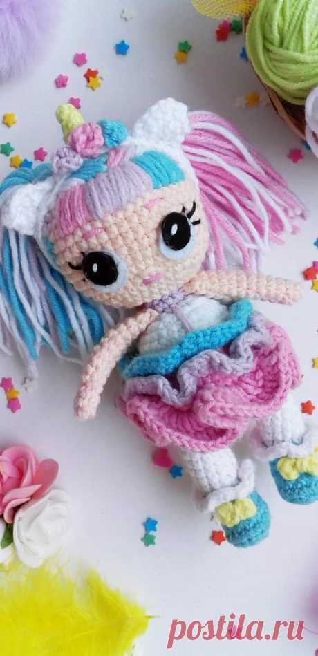 PDF Кукла Лол &quot;Единорожка&quot; крючком. FREE crochet pattern; Аmigurumi doll patterns. Амигуруми схемы и описания на русском. Вязаные игрушки и поделки своими руками #amimore - Кукла LOL, куколка, doll puppet, muñeca boneca, poupée, puppe, panenka, bebek, lalka. Amigurumi doll pattern free; amigurumi patterns; amigurumi crochet; amigurumi crochet patterns; amigurumi patterns free; amigurumi today.