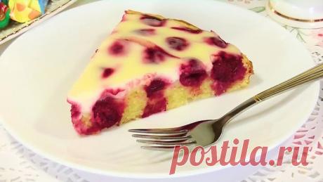 Быстрый Вишнёвый Пирог в Сметанной Заливке – Нежнее я не Пробовала!