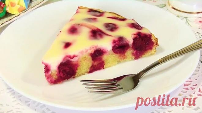 Быстрый Вишнёвый Пирог в Сметанной Заливке – Нежнее я не Пробовала!