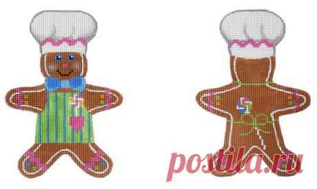 Gingerbread Chef Front & Back – Needlepoint.Com