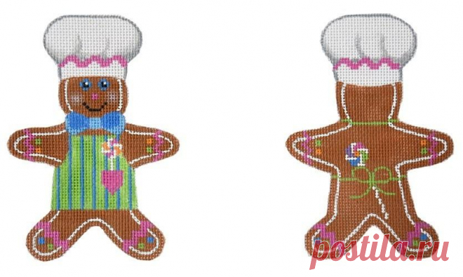 Gingerbread Chef Front & Back – Needlepoint.Com