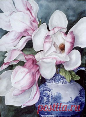 Магнолии в кувшине | Ева Бройер арт-дилер