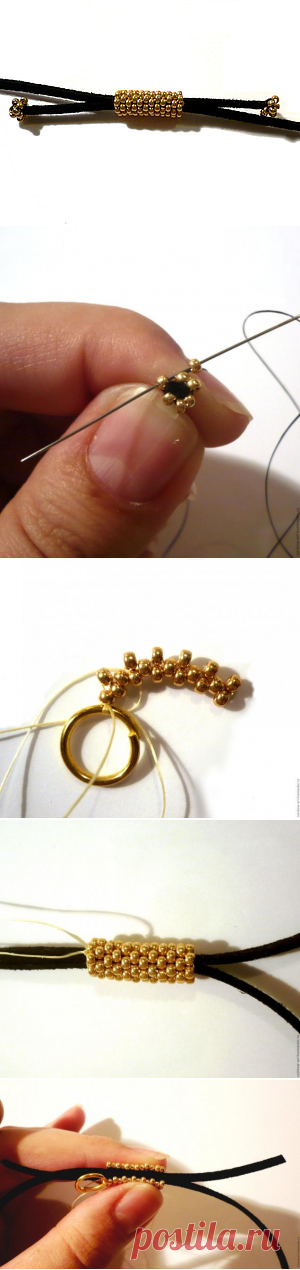 Замочек из бисера с возможностью регулировки длины шнура - Ярмарка Мастеров - ручная работа, handmade