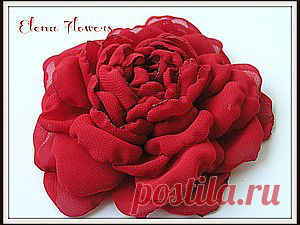 Роза из шифона
