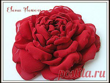 Роза из шифона