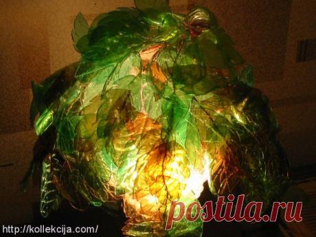 Ветки из пластиковых бутылок. Абажур. Автор работы Людмила Пыхова. | Своими руками — интернет журнал