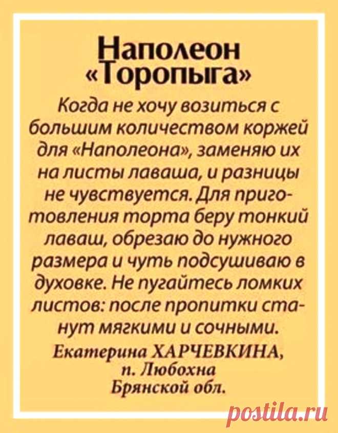 Наполеон "Торопыга" из лаваша