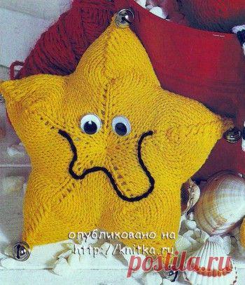 Вязаная спицами игрушка морская звезда, Вязаные игрушки