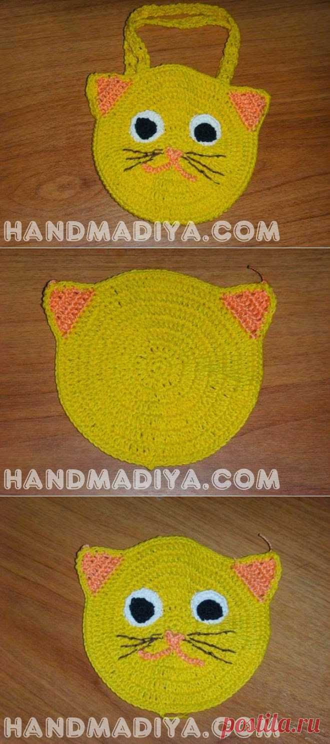 Как связать крючком детскую сумочку? How to crochet baby bag?