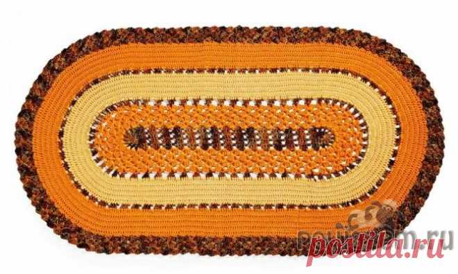 Овальный ковер крючком для дома