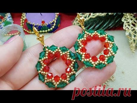 Christmas earrings/DIYBeaded earrings/Christmas Gift ideas/How to make EARRINGS/@Sonysree Creations