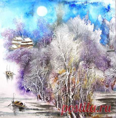 Зимняя сказка в акварелях Bai Hao Ran.