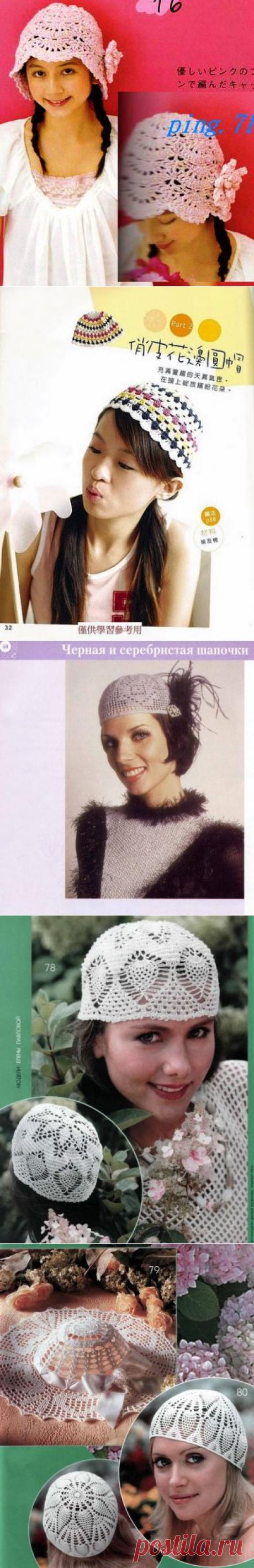 ШАПОЧКИ НА ЛЕТО, СВЯЗАННЫЕ КРЮЧКОМ.